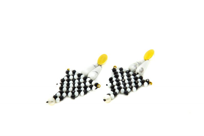 Zebra Triangle Earrings